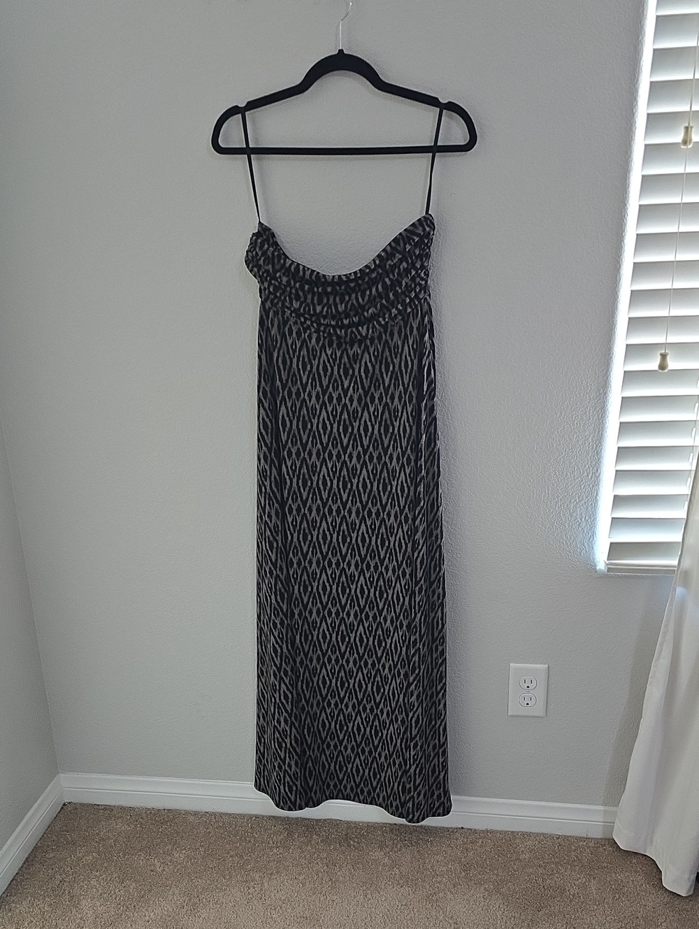 Banana Republic Black and Gray Printed Dress